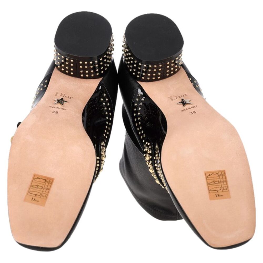 Dior Belle-D Embellished Heeled Ankle Boots in Black Leather - Picture 6 of 12